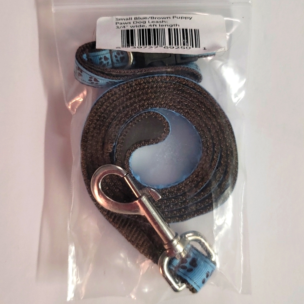 Paws Blue Small Dog Leash And Collar